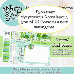 September Succulents - The Nitty Gritty Monthly - Erin Condren Vertical Horizontal