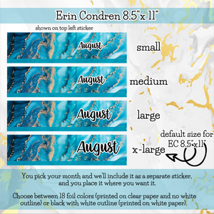 EMERALD - The Nitty Gritty Monthly-Any Month-Erin Condren 7x9 8.5x11 Happy Planner Classic & Big