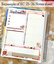Load image into Gallery viewer, September Harvest Blush &#39;25/26 Notes monthly sticker - Erin Condren Vertical Horizontal 7x9