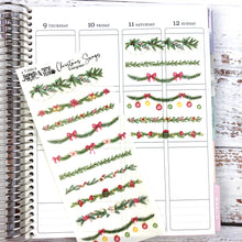 Load image into Gallery viewer, Holiday Christmas Evergreen Swags sheet - planner stickers          (T-250-3)