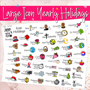 Large Icon Holiday stickers planner calendar                (S-115-4)