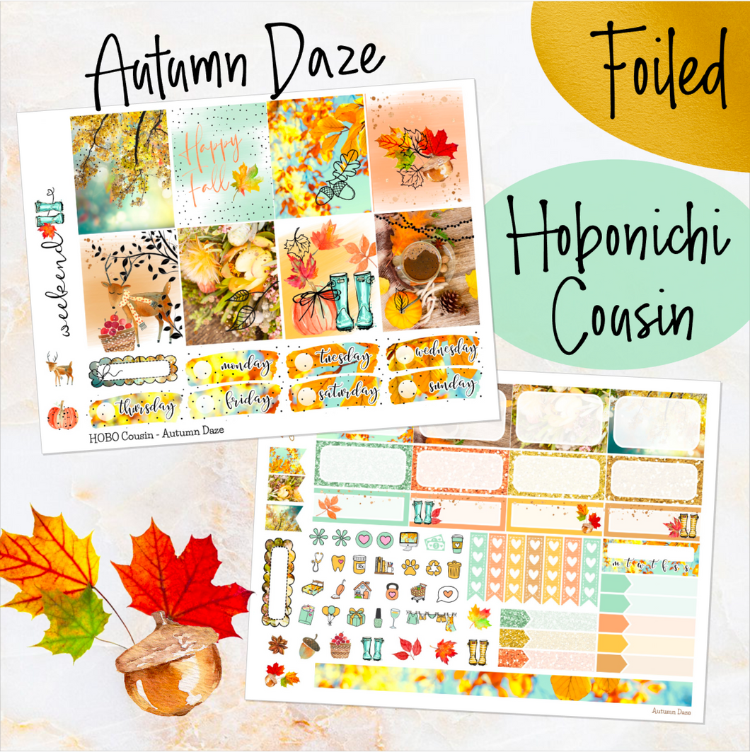 Autumn Daze - FOIL weekly kit Hobonichi Cousin A5 personal planner