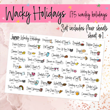 Load image into Gallery viewer, Wacky Holiday stickers w/ Icons - 4 sheets        (S-115-3)