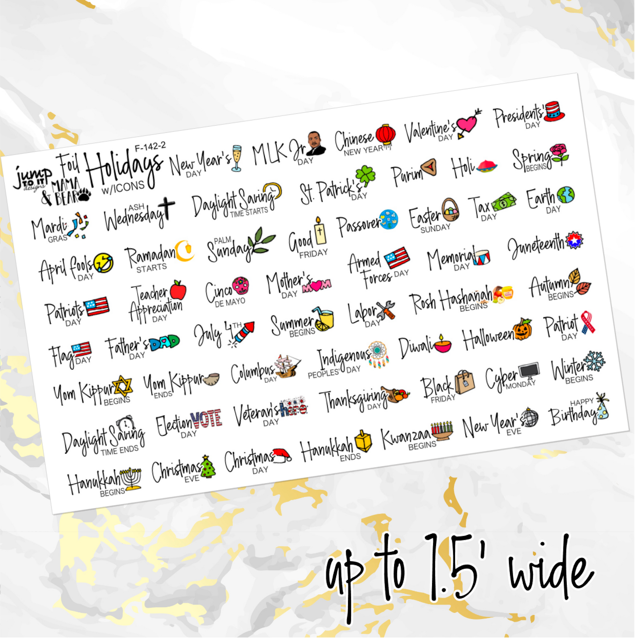 Foil - Holiday Icon planner stickers (F-142-2 Foil) – Jump To It