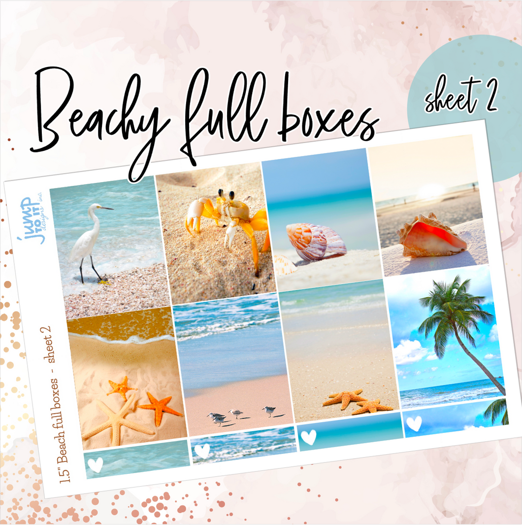 Beachy full boxes- sheet 2 - planner stickers Erin Condren Happy Planner