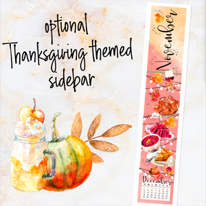 November Thanksgiving Bliss FOILED monthly - Hobonichi Cousin A5 personal planner