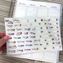 Load image into Gallery viewer, Foil - Holiday Icon planner stickers   (F-142-2 Foil)