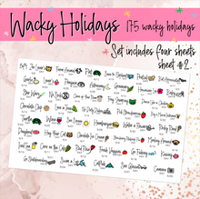 Load image into Gallery viewer, Wacky Holiday stickers w/ Icons - 4 sheets        (S-115-3)