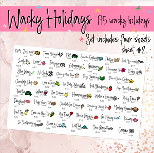 Wacky Holiday stickers w/ Icons - 4 sheets        (S-115-3)