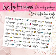 Load image into Gallery viewer, Wacky Holiday stickers w/ Icons - 4 sheets        (S-115-3)