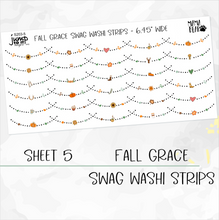 Load image into Gallery viewer, FALL GRACE • Sticker Theme Collection • Washi, Swags, Tabs, Deco (T-203)