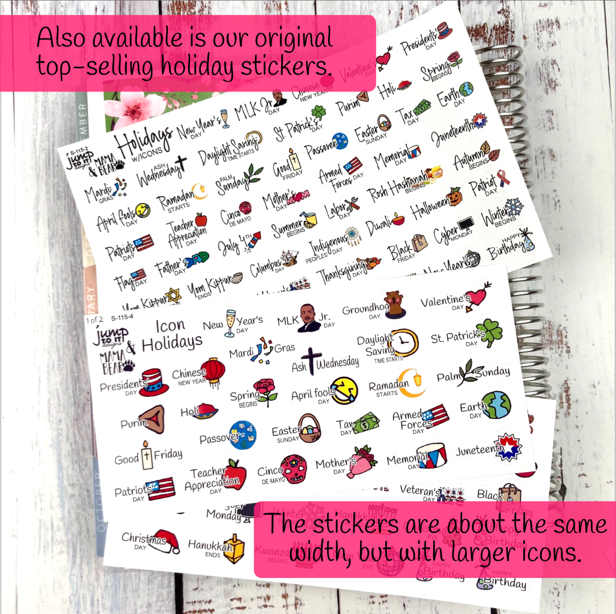 Day Off Word Stickers Planner Sticker Sheet (W-115)