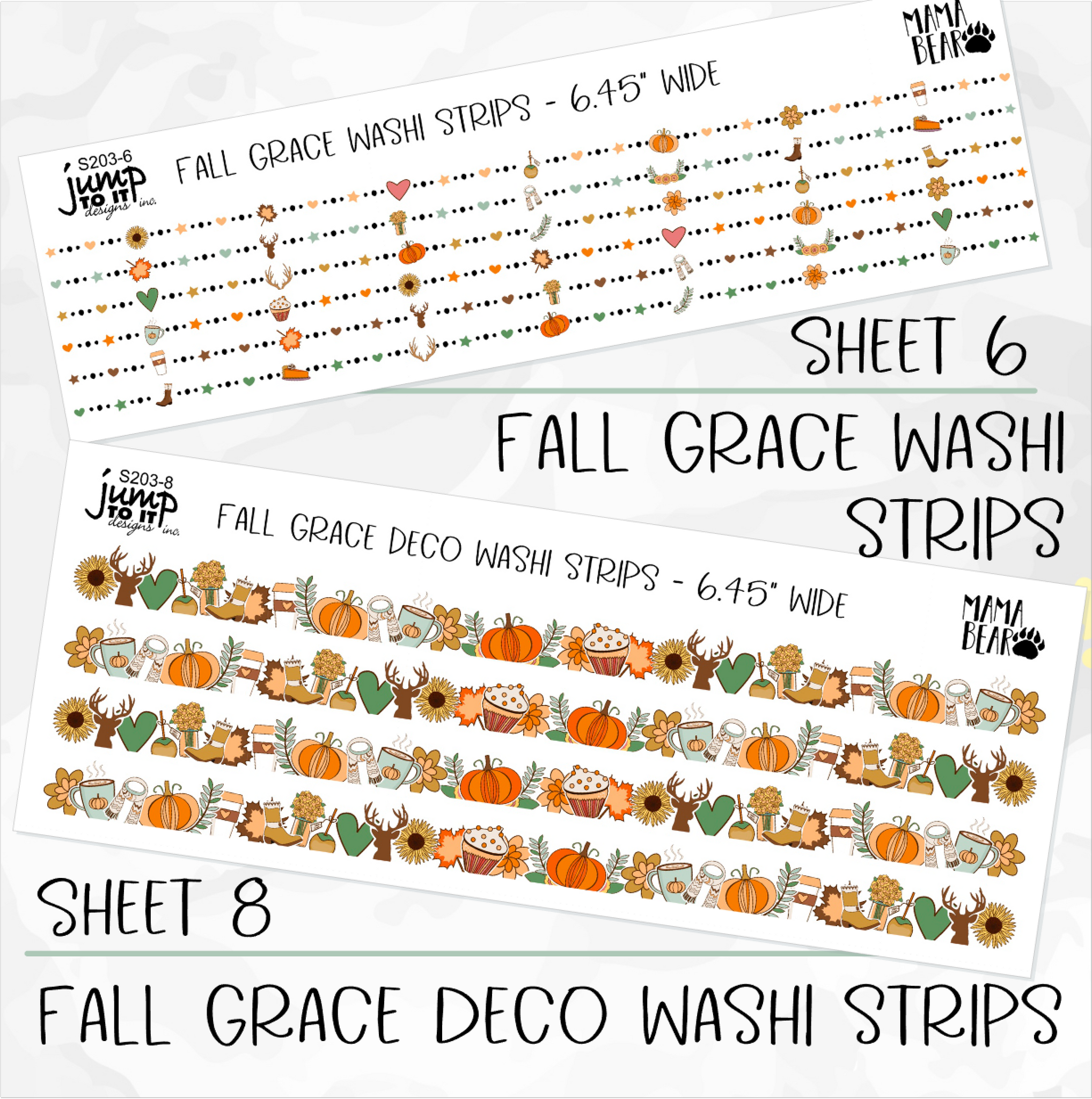 Autumn Washi Tape A6 Sticker Sheet – Postix Sticker Club