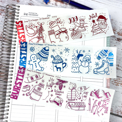 Foil - BURSTIES - Winter/Christmas stickers (F-117+)