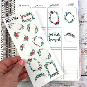 Holiday Christmas Frames Deco sheet - planner stickers          (T-250-1)