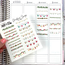 Load image into Gallery viewer, Holiday Christmas Swags 1.5&quot; Wide sheet - planner stickers          (T-250-4)