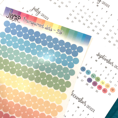 Transparent Dot stickers - planner day dots mini       (T-103)
