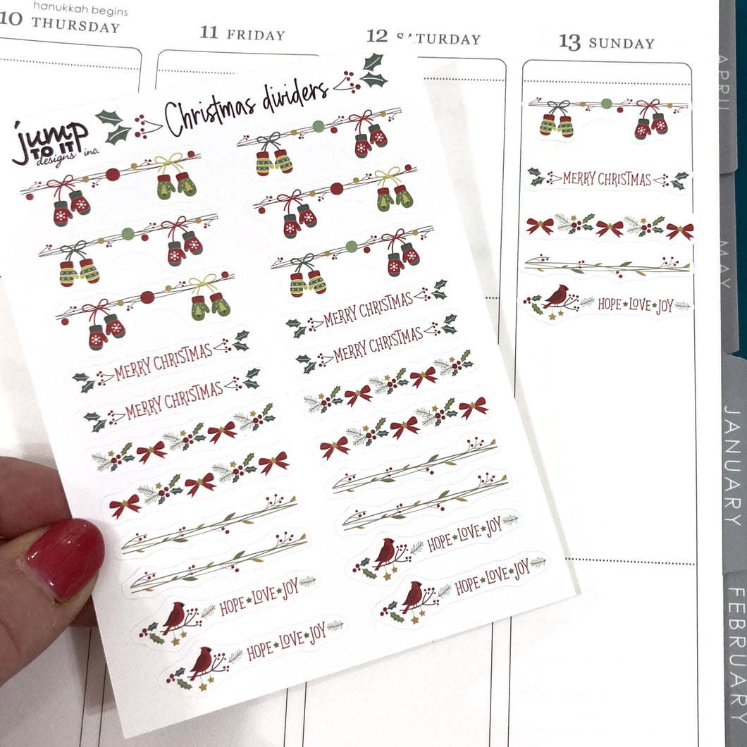 Christmas Dividers tabs planner stickers             (S-108-1)