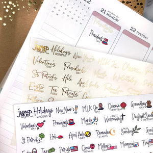 Foil - Holidays Script planner stickers   (F-142-1)