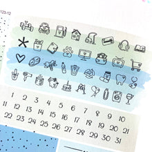 Load image into Gallery viewer, Foil - Color Block Weekly Essential icon planner stickers  (F-123+)
