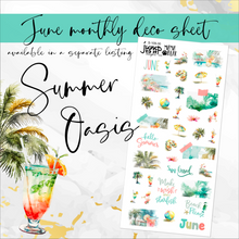 Load image into Gallery viewer, June Summer Oasis FOILED monthly - Hobonichi Cousin A5 personal planner