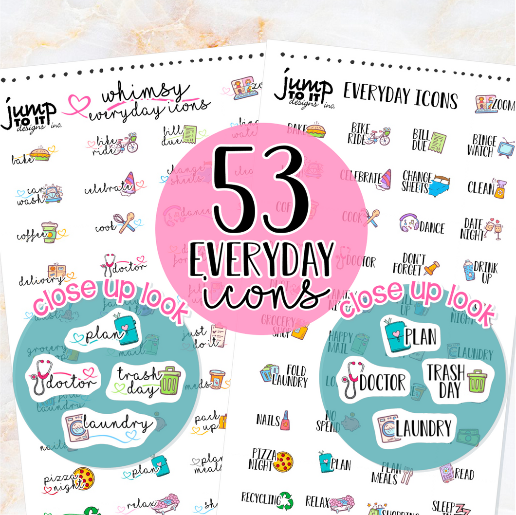 Everyday Icons stickers - chores functional             (S111-1 & S111-2)