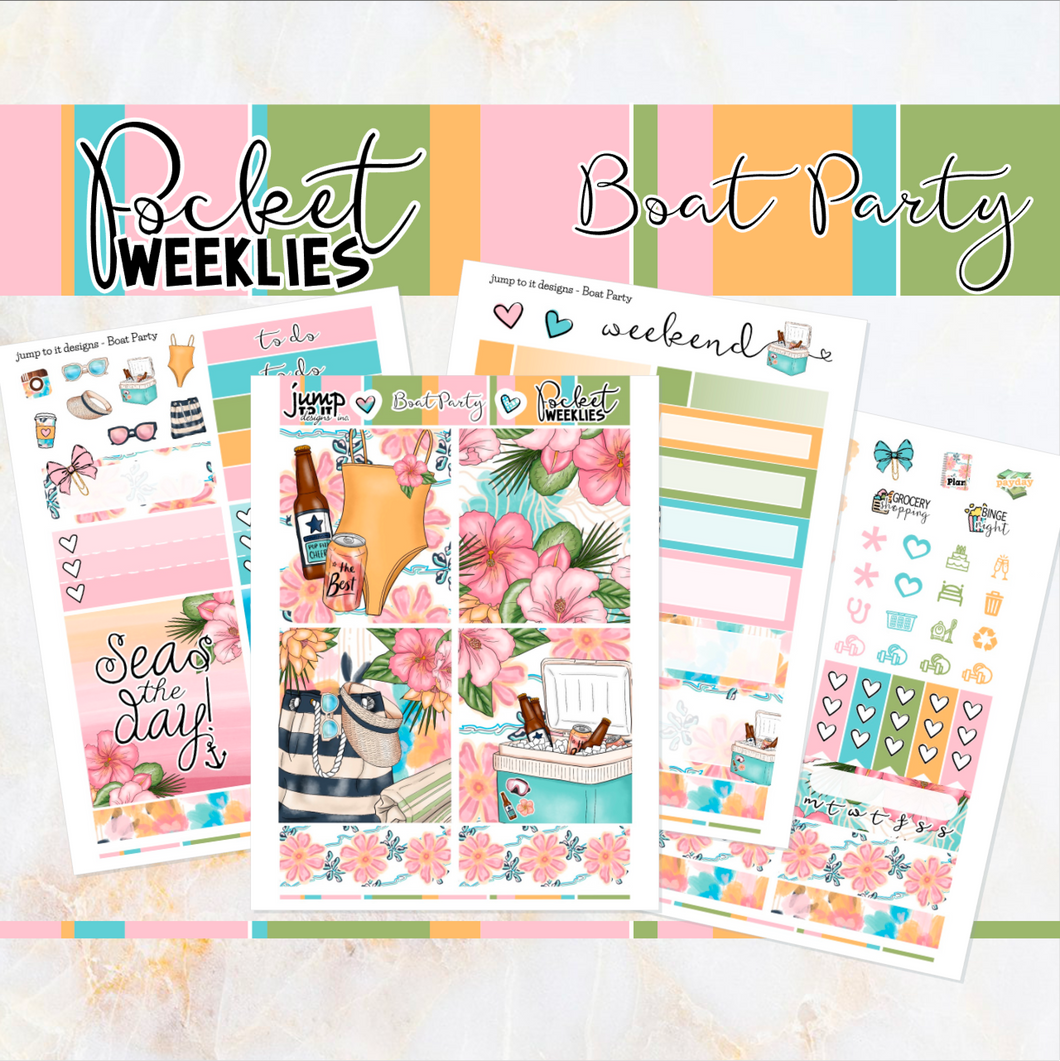 Boat Party - POCKET Mini Weekly Kit Planner stickers