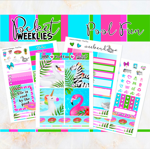 Pool Fun - POCKET Mini Weekly Kit Planner stickers