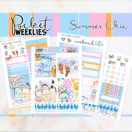 Summer Chic - POCKET Mini Weekly Kit Planner stickers