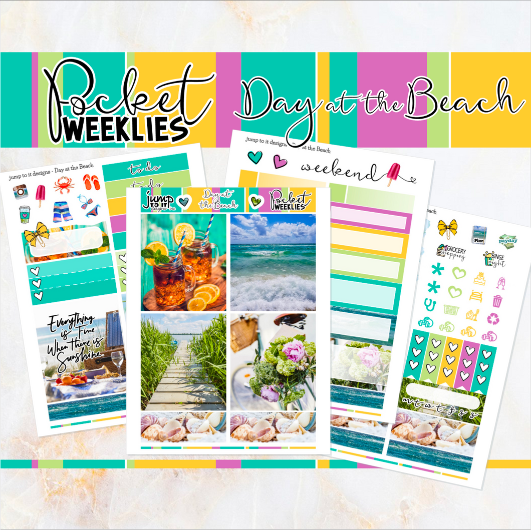 Day at the Beach - POCKET Mini Weekly Kit Planner stickers