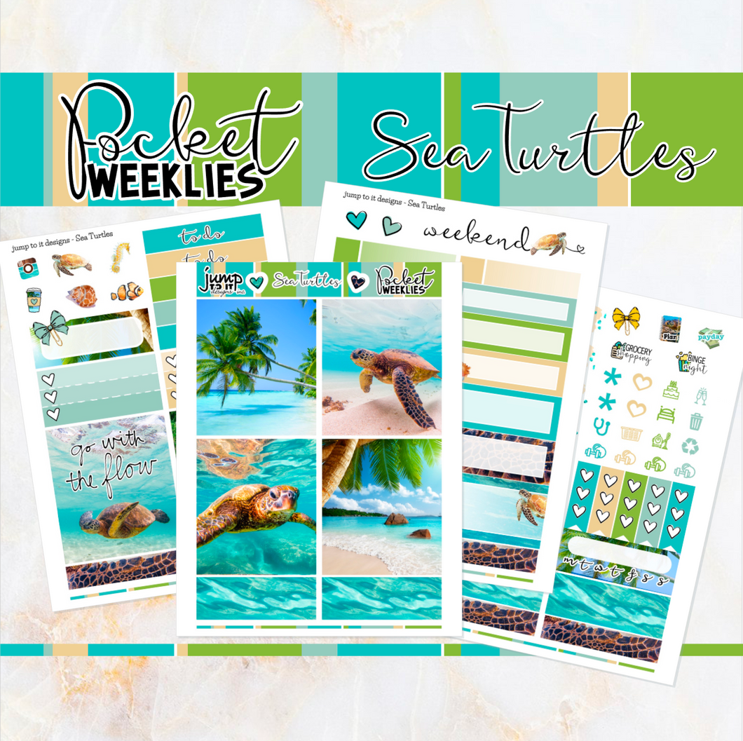 Sea Turtles - POCKET Mini Weekly Kit Planner stickers