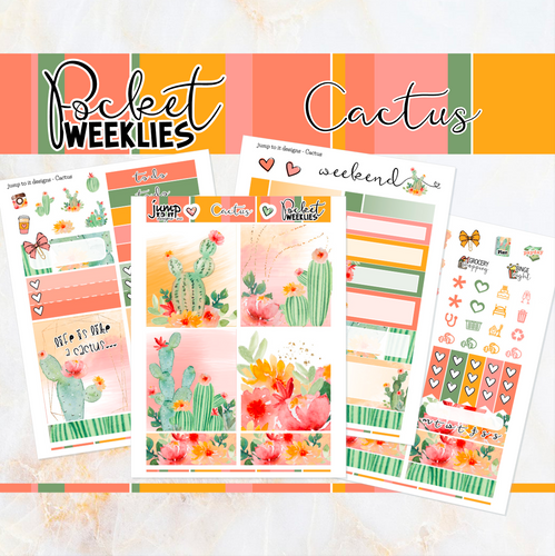 Cactus Blooms - POCKET Mini Weekly Kit Planner stickers