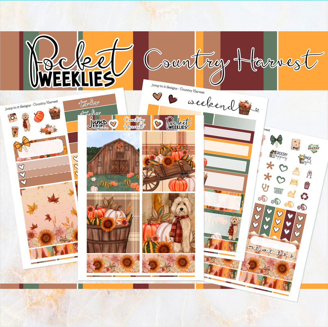 Country Harvest - POCKET Mini Weekly Kit Planner stickers