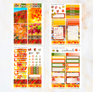 Autumn Leaves - POCKET Mini Weekly Kit Planner stickers