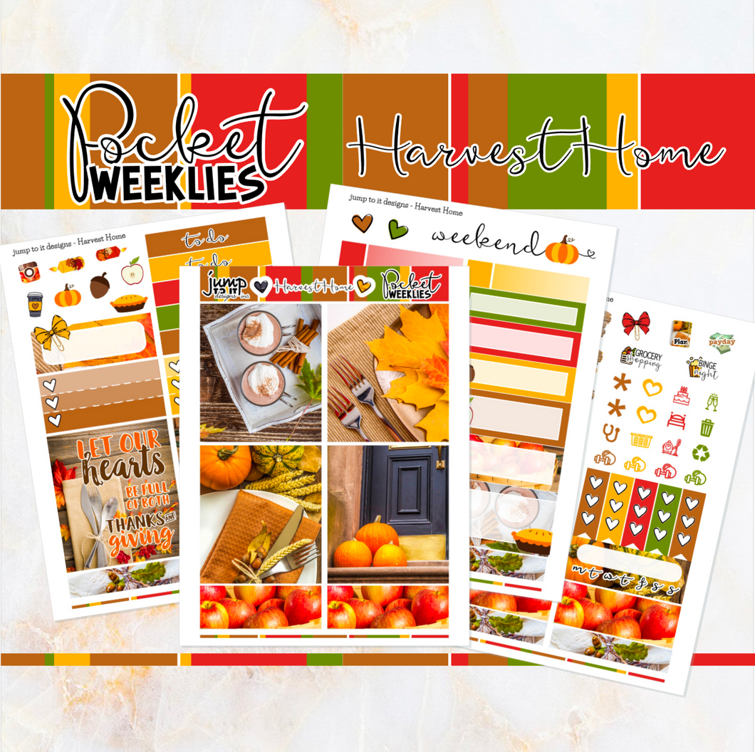 Harvest Home - POCKET Mini Weekly Kit Planner stickers