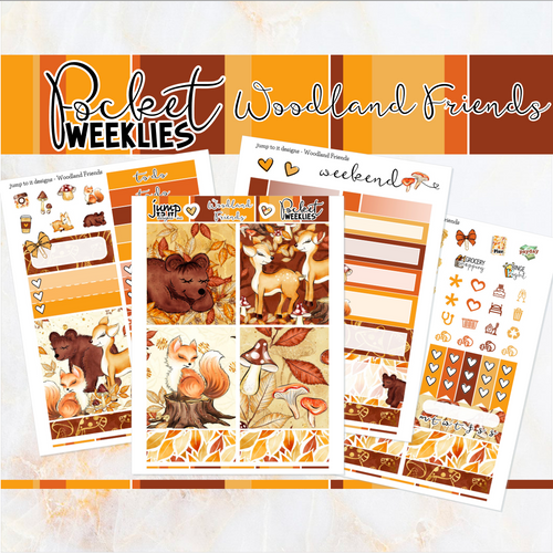 Woodland Friends - POCKET Mini Weekly Kit Planner stickers