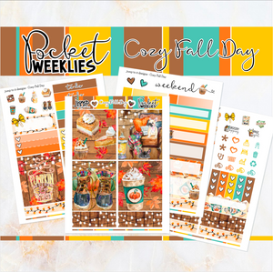 Cozy Fall Day - POCKET Mini Weekly Kit Planner stickers