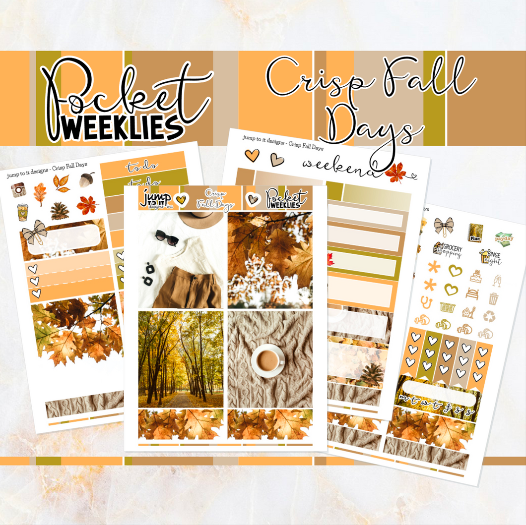 Crisp Fall Days - POCKET Mini Weekly Kit Planner stickers