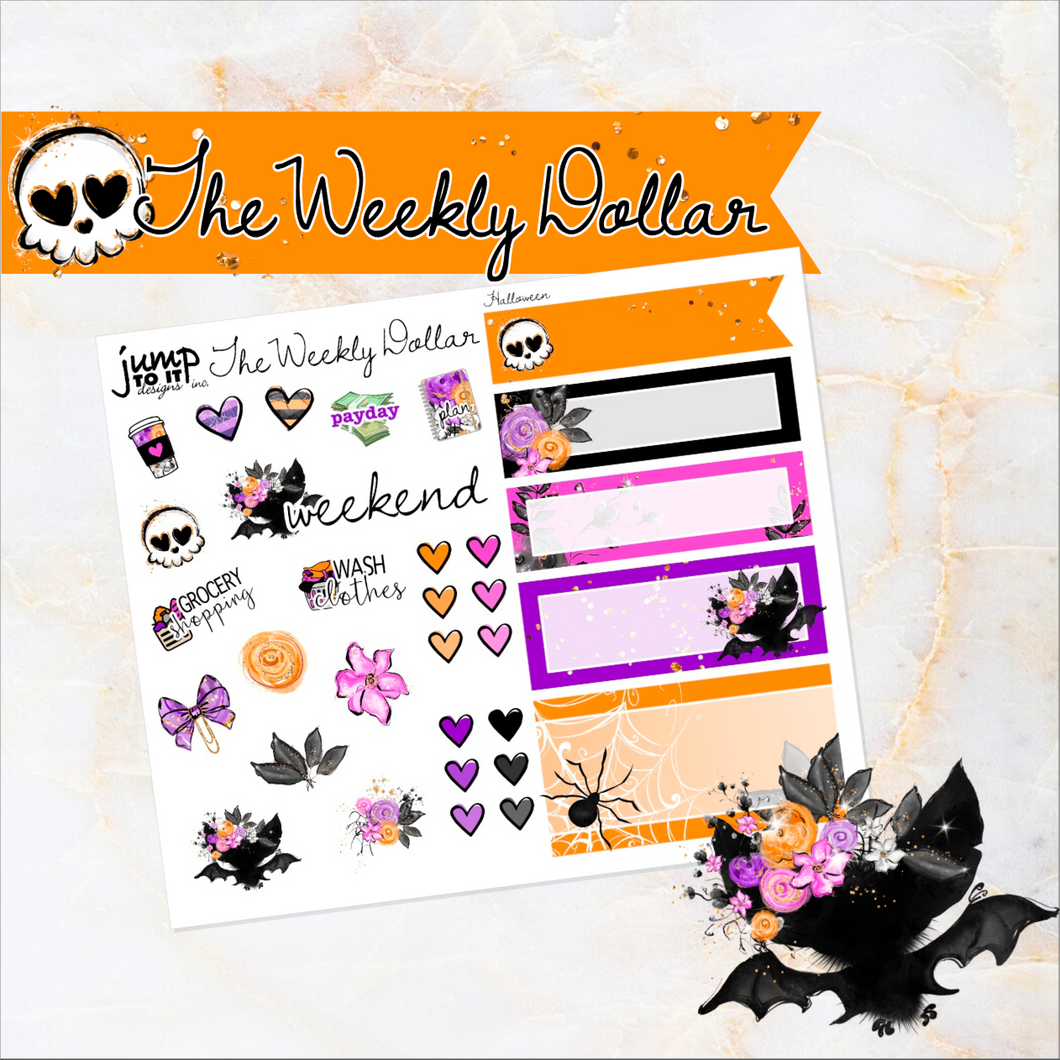 Halloween - The Weekly Dollar - planner stickers   (WD-122)