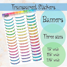 Load image into Gallery viewer, Transparent Dots, Tabs, Banners &amp; Page Flags Planner Stickers    T-102/103/104/105