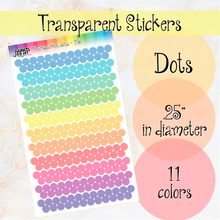 Load image into Gallery viewer, Transparent Dots, Tabs, Banners &amp; Page Flags Planner Stickers    T-102/103/104/105