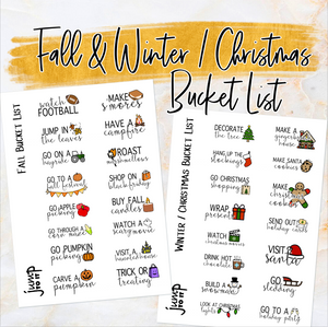 Fall & Winter/Christmas Bucket List - planner stickers              (S-106-2 S-106-7)
