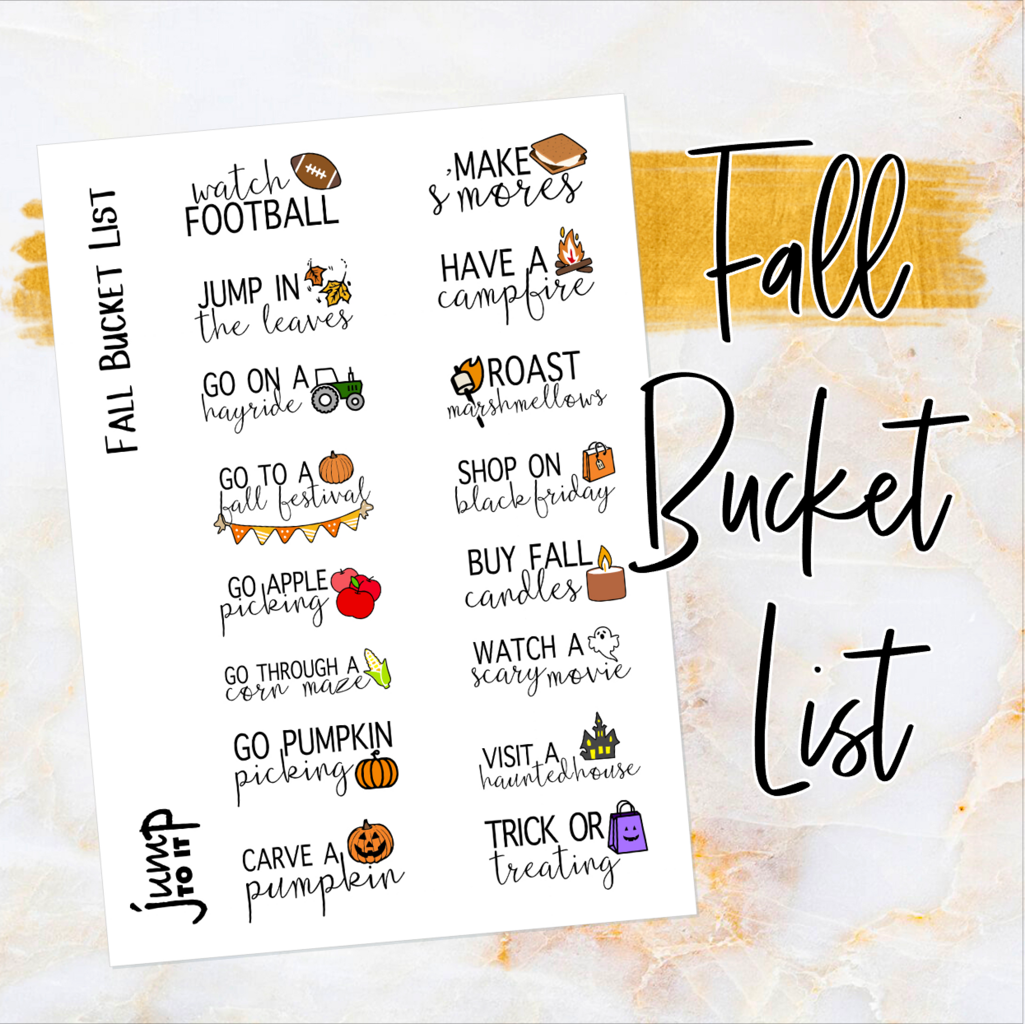 Winter Bucket List Planner Stickers