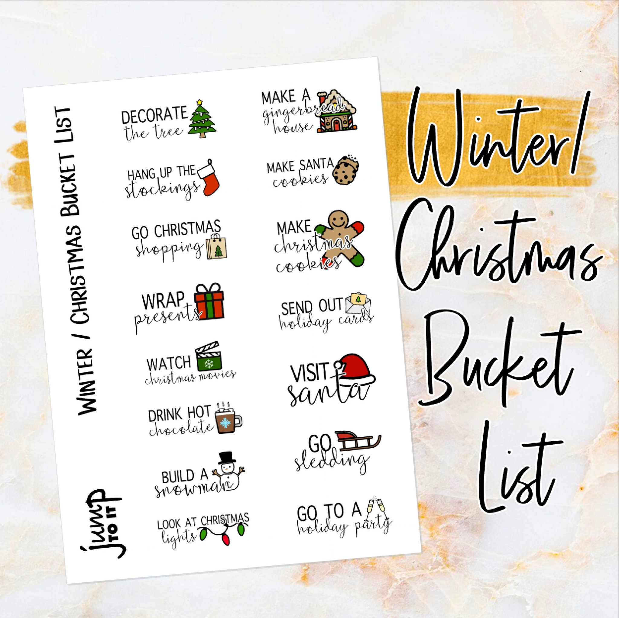 Fall Bucket List - planner stickers (S-106-2) – Jump To It Designs