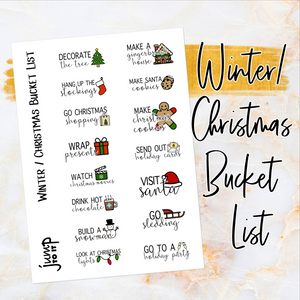 Fall & Winter/Christmas Bucket List - planner stickers              (S-106-2 S-106-7)