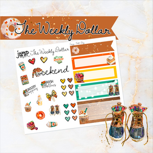 Cozy Fall Day - The Weekly Dollar - planner stickers   (WD-121)