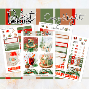 Cozy Night Christmas - POCKET Mini Weekly Kit Planner stickers