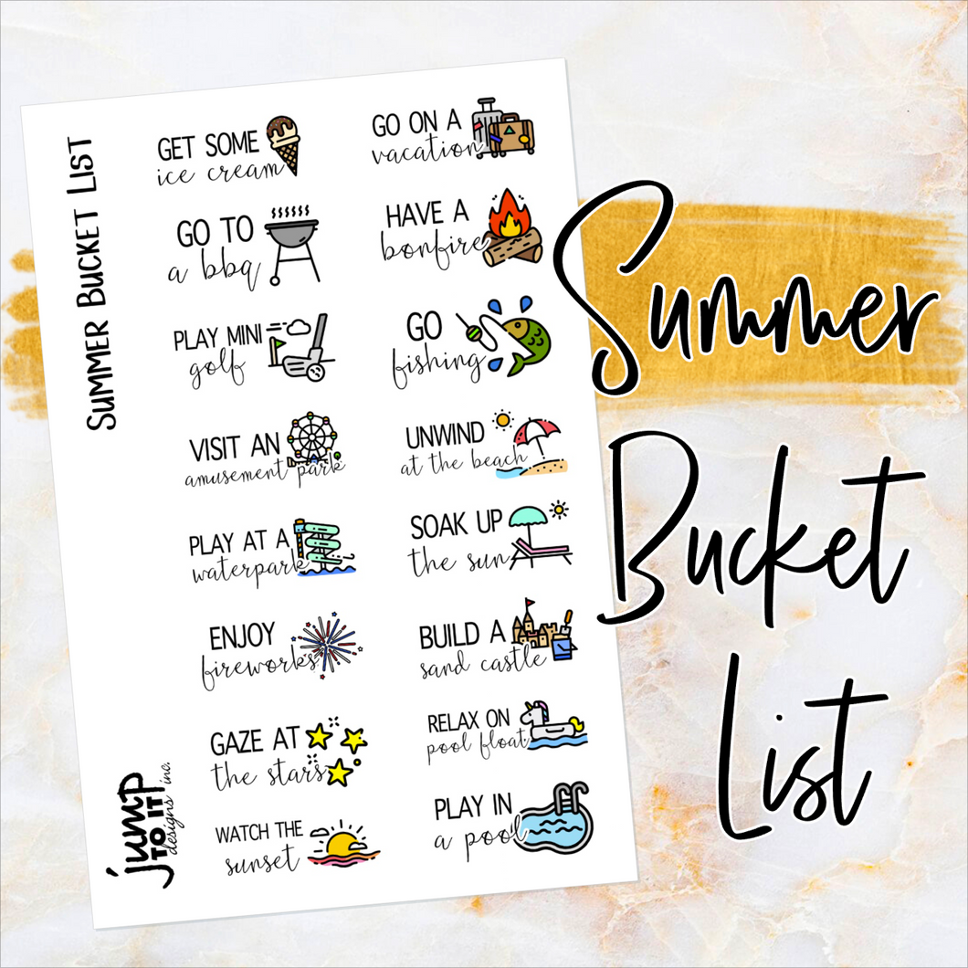 Summer Bucket List planner stickers        (S-106-5)