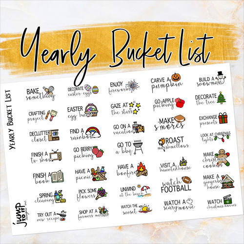 Yearly Bucket List stickers          (S-106-8)