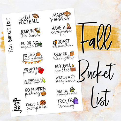Fall Bucket List - planner stickers             (S-106-2)
